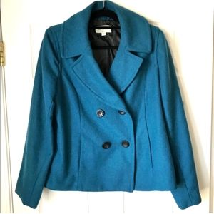 Teal double breasted Peacoat